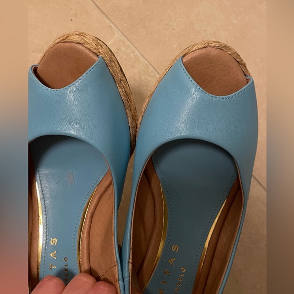 Palomitas blue peep toe wedge - Picture 4 of 8